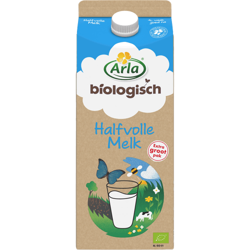 Foto van Arla Biologisch halfvolle melk op witte achtergrond