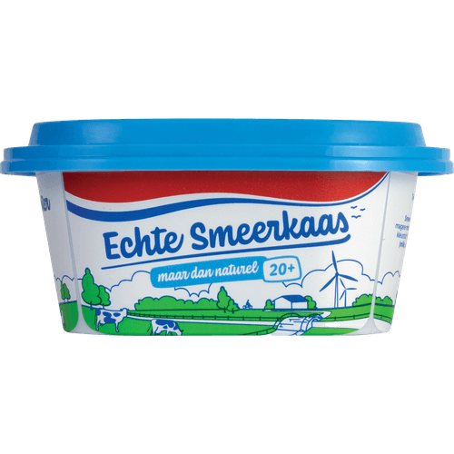 Foto van Echte Smeerkaas naturel 20+ op witte achtergrond