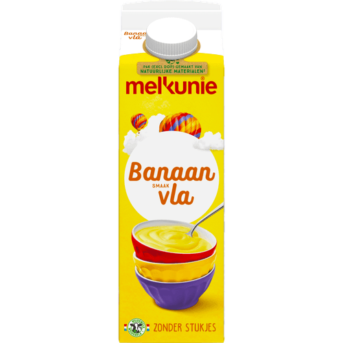 Foto van Melkunie Bananenvla op witte achtergrond