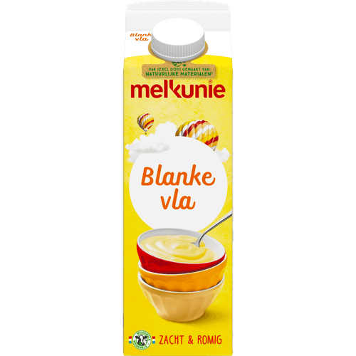 Foto van Melkunie Blanke vla op witte achtergrond