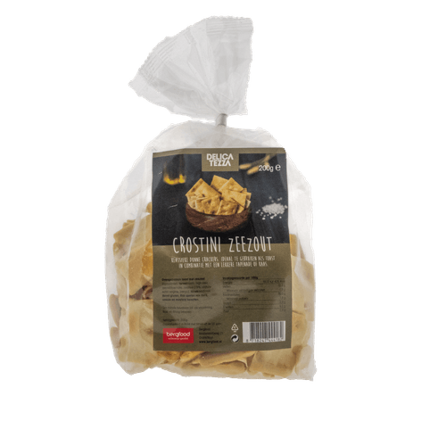 Foto van Delicatezza Crostini zeezout op witte achtergrond