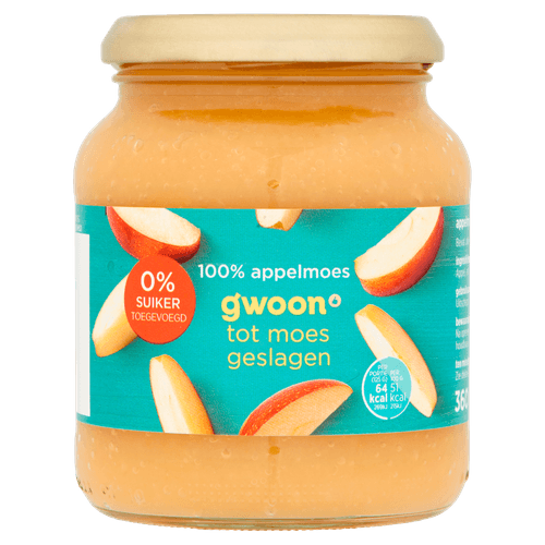 Foto van G'woon Appelmoes 0% suiker op witte achtergrond