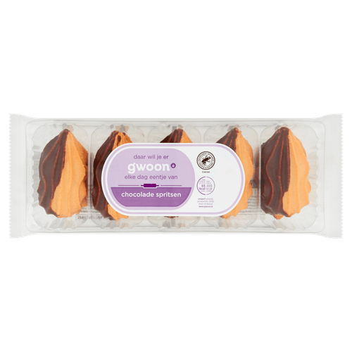 Foto van G'woon Chocolade spritsen op witte achtergrond