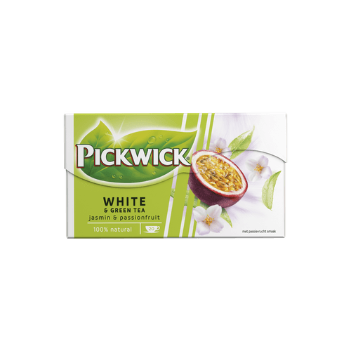 Foto van Pickwick Thee white&green jasmin 20 zakjes op witte achtergrond