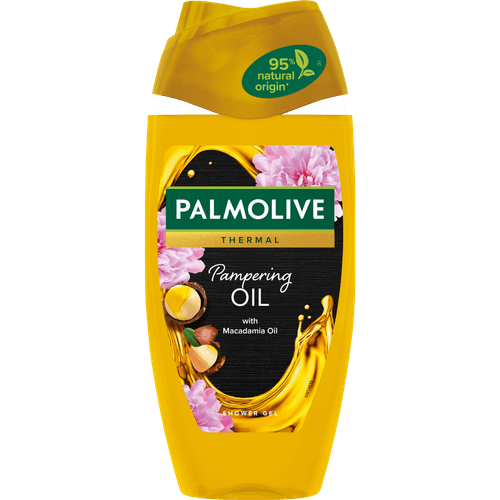 Foto van Palmolive Douchegel Thermal pampering oil op witte achtergrond