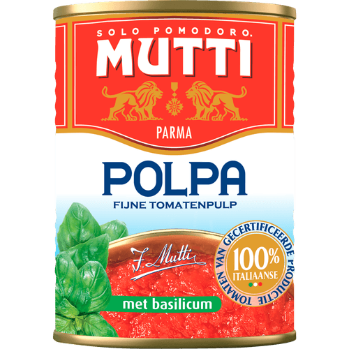 Foto van Mutti Polpa di pomodoro op witte achtergrond