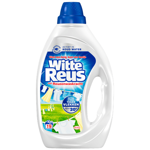 Foto van Witte Reus Vloeibaar wasmiddel wit 17 wasbeurten op witte achtergrond