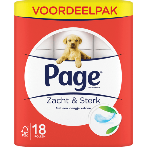 Foto van Page Toiletpapier 18 rollen zacht & sterk op witte achtergrond
