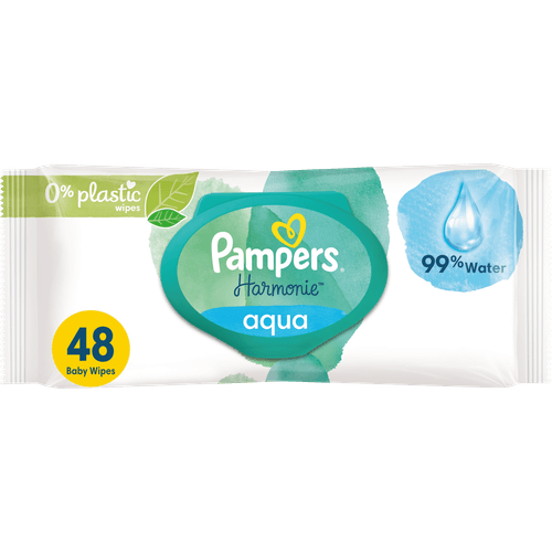 Foto van Pampers Billendoekjes aqua op witte achtergrond
