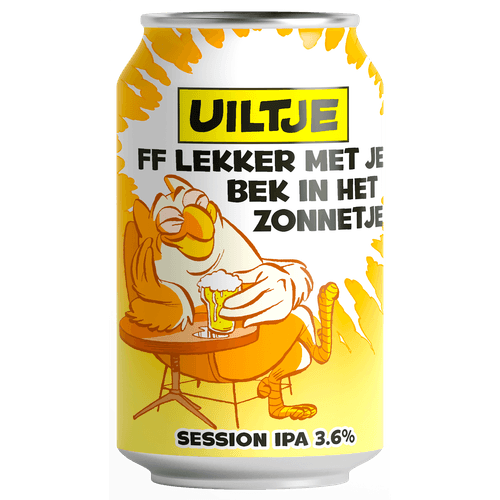 Foto van Uiltje Ff lekker met je bek in de zon op witte achtergrond