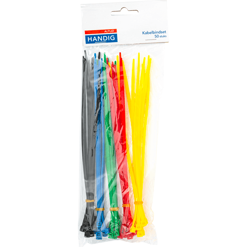 Foto van Altijd handig Kabelbindset 50 stuks 5 assorti op witte achtergrond