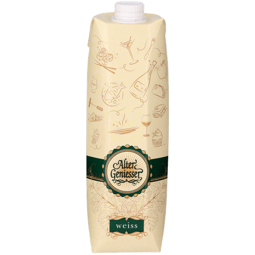 Foto van Peter Mertes Alter geniesser weiss op witte achtergrond