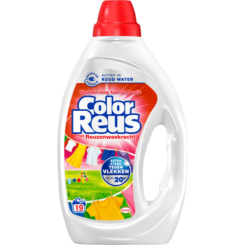 Foto van Color Reus Vloeibaar wasmiddel color 19 wasbeurten op witte achtergrond