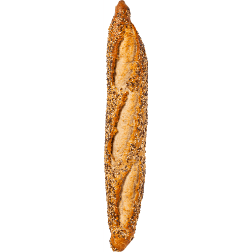 Foto van Vers afbak Stokbrood soleil op witte achtergrond