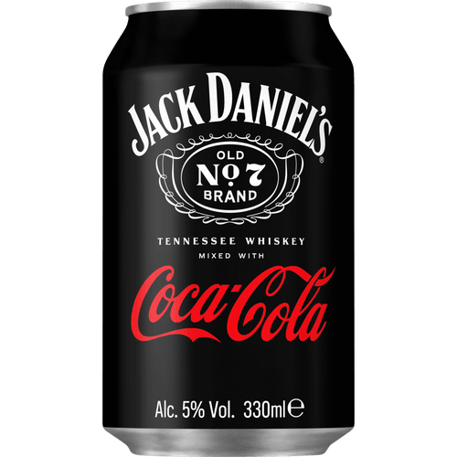 Foto van Jack Daniels Whiskey & cola op witte achtergrond
