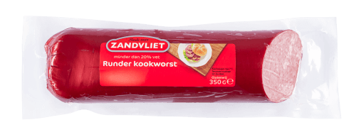 Foto van Zandvliet Runder kookworst op witte achtergrond