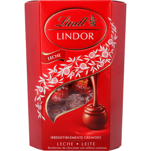 Foto van Lindt Lindor melk op witte achtergrond