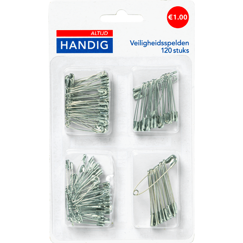 Foto van Altijd handig Veiligheidsspelden 120 st. op witte achtergrond