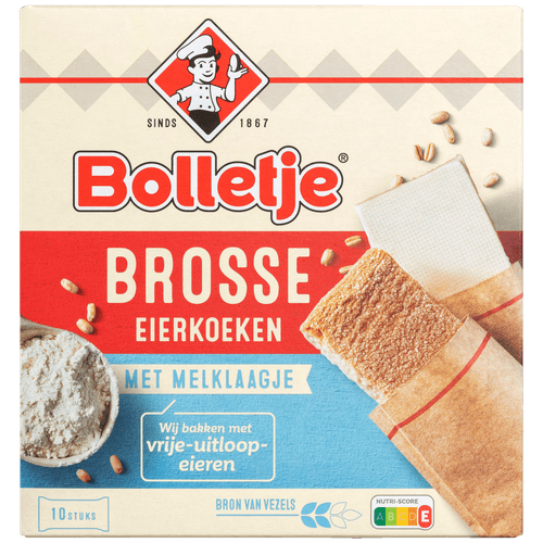 Foto van Bolletje Brosse eierkoek melk 10 stuks op witte achtergrond