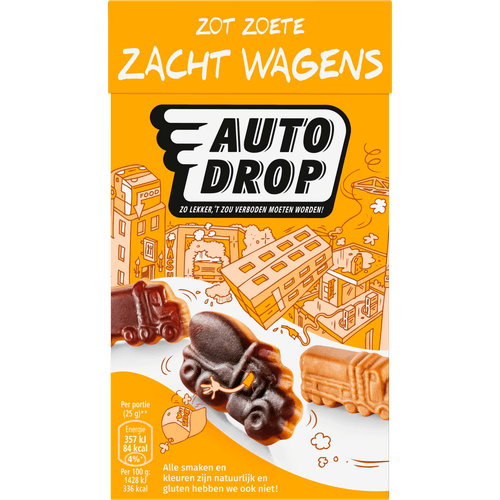 Foto van Autodrop Zachte Zoete Zacht Wagens op witte achtergrond
