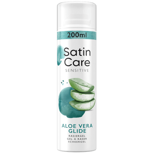 Foto van Satin Care Scheergel gevoelige huid op witte achtergrond