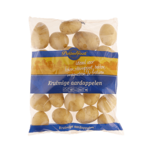Foto van Poldergoud Aardappelen grof en kruimig op witte achtergrond
