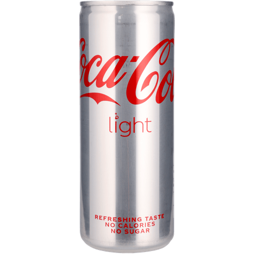 Foto van Coca-Cola Light op witte achtergrond