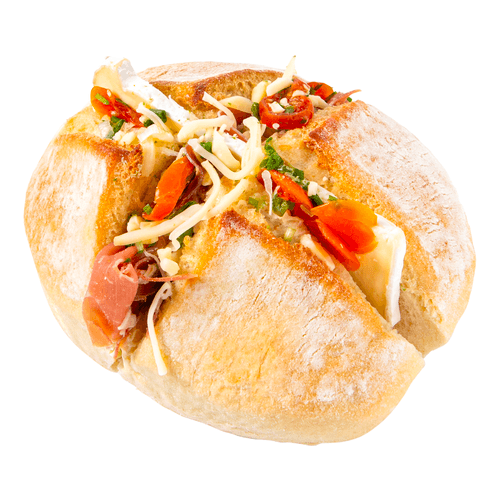 Foto van DekaVers Borrelbol salami pesto op witte achtergrond