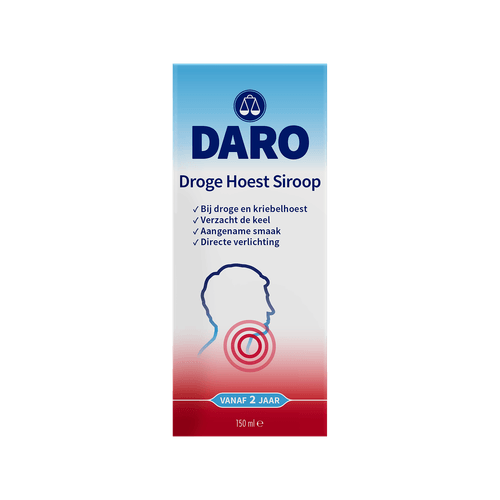 Foto van Daro Hoestsiroop droge hoest op witte achtergrond