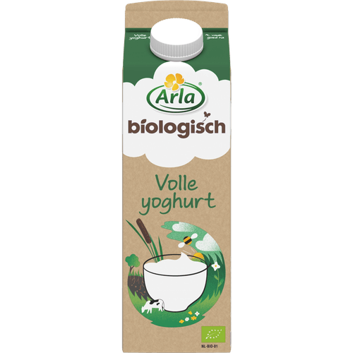 Foto van Arla Biologisch volle yoghurt op witte achtergrond
