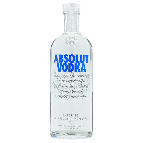 Foto van Absolut Vodka op witte achtergrond