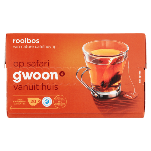 Foto van G'woon Rooibosthee kop 20 zakjes op witte achtergrond