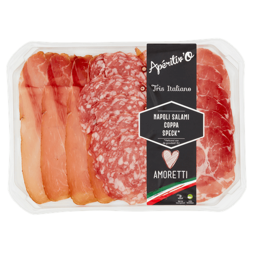 Foto van Aperitivo Tris Italiano op witte achtergrond