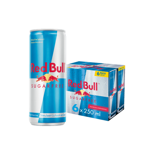 Foto van Red Bull Energy drink sugar free op witte achtergrond