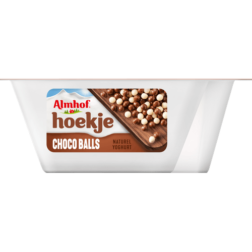 Foto van Almhof Hoekje choco balls op witte achtergrond