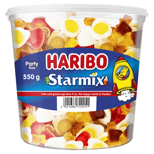 Foto van Haribo Starmix silo op witte achtergrond