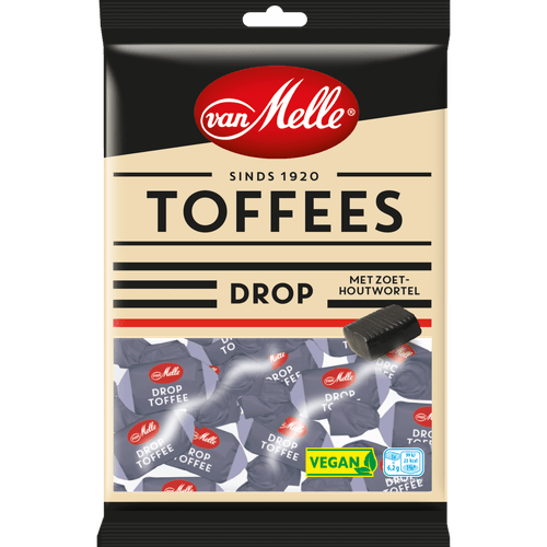 Foto van Van Melle Toffees drop op witte achtergrond