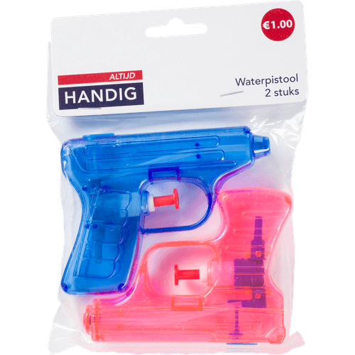 Foto van Altijd handig Waterpistool 11 cm op witte achtergrond