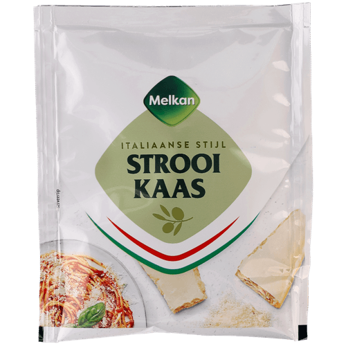 Foto van Melkan Geraspte kaas 30+ op witte achtergrond