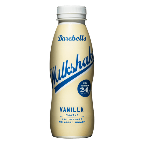 Foto van BAREBELLS Milkshake protein vaniila op witte achtergrond