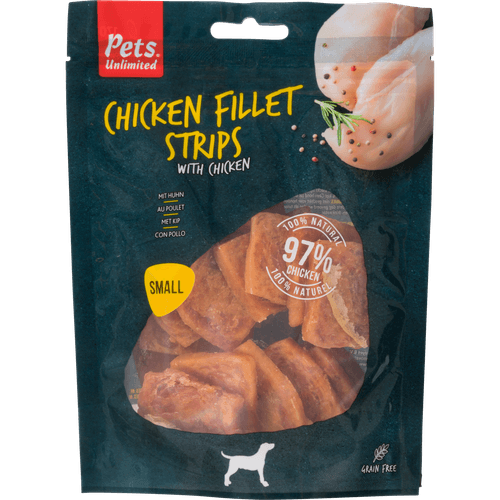 Foto van Pets Hondensnacks chicken fillets small op witte achtergrond