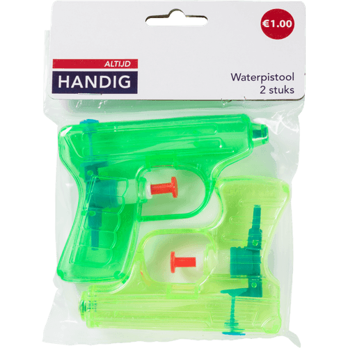 Foto van Altijd handig Waterpistool 11 cm op witte achtergrond