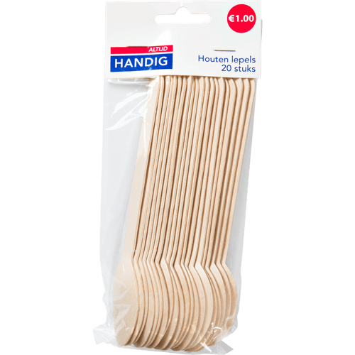 Foto van Altijd handig Lepelset hout op witte achtergrond