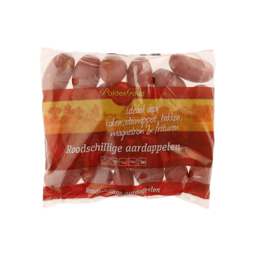 Foto van Poldergoud Aardappelen roodschillige op witte achtergrond