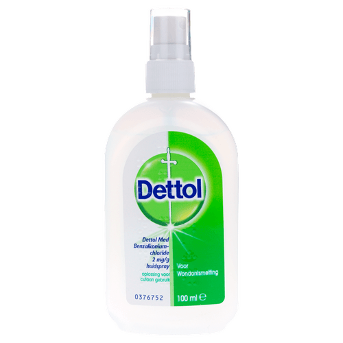 Foto van Dettol Wondspray op witte achtergrond