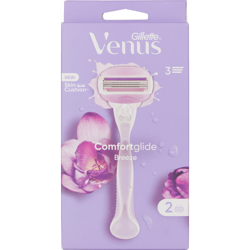 Foto van Gillette Venus Scheerapparaat comfortglide breeze + 2 mesjes op witte achtergrond