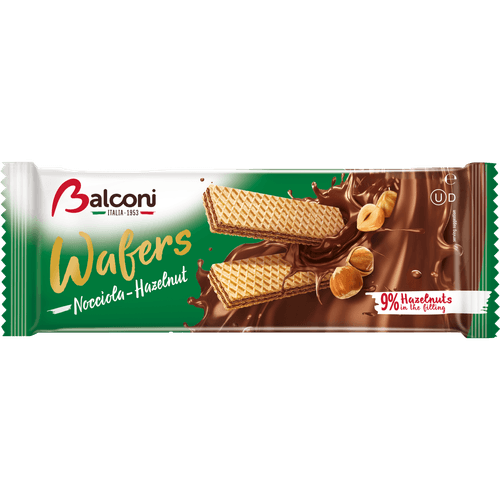 Foto van Balconi Wafers nocciola op witte achtergrond