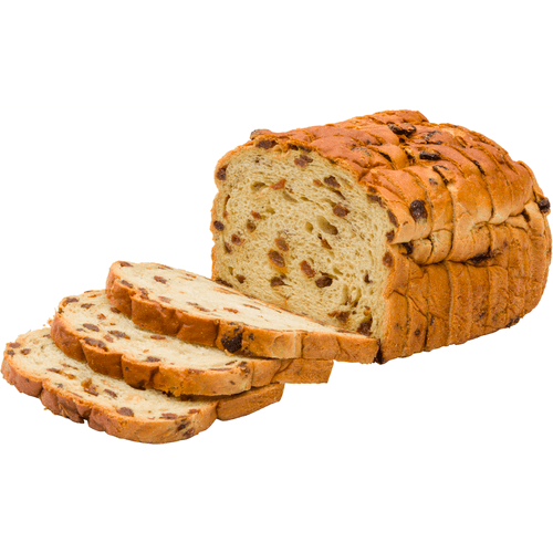 Foto van DekaVers Rozijnenbrood op witte achtergrond