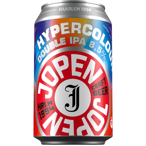 Foto van Jopen Hyper colour double ipa op witte achtergrond