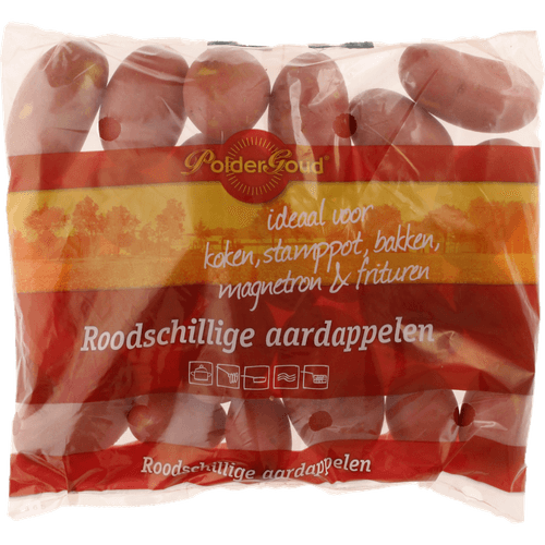 Foto van Poldergoud Aardappelen roodschillige op witte achtergrond
